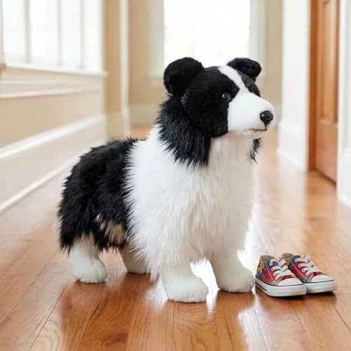 ZHONGXIN MADE Border Collie Realistic Plush Toy 25.4cm (10 inches) | ASTM-Tested Toy Figure thumbnail 5