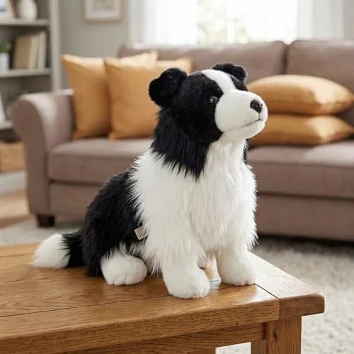 ZHONGXIN MADE Border Collie Realistic Plush Toy 25.4cm (10 inches) | ASTM-Tested Toy Figure thumbnail 3