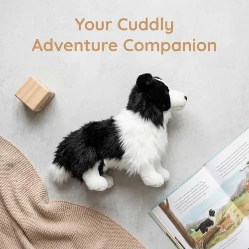 ZHONGXIN MADE Border Collie Realistic Plush Toy 25.4cm (10 inches) | ASTM-Tested Toy Figure thumbnail 4