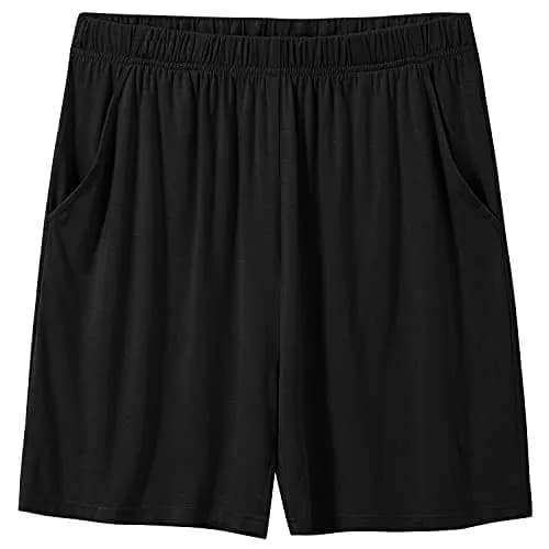 MoFiz Men's Pajama Set Short Sleeve T-Shirt Shorts Lightweight Soft Summer Casual 2 Piece Set Black XL | Elastic Waist & Moisture Wicking thumbnail 4