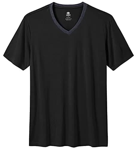 MoFiz Men's Short Sleeve Pajama Set with Shorts | Lightweight Summer Loungewear (Black, Large) thumbnail 3