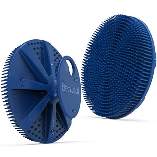 BEAUTAIL Silicone Body Scrubber Blue 1 Pc | Gentle Exfoliating Shower Brush for Sensitive Skin thumbnail 1