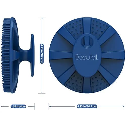 BEAUTAIL Silicone Body Scrubber Blue 1 Pc | Gentle Exfoliating Shower Brush for Sensitive Skin thumbnail 7
