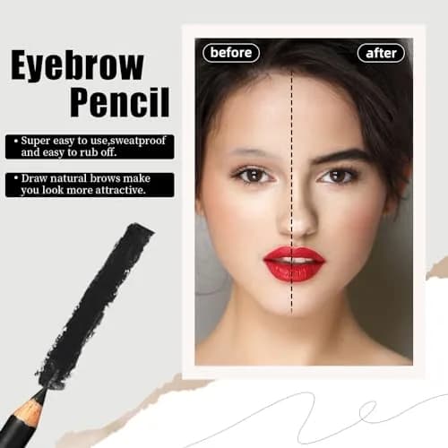 Go Ho 12 PCS Black Eyebrow Eyeliner Pencils | Sweatproof, Long-lasting, Water-resistant Brow Gel Pen (1.1g each) thumbnail 5
