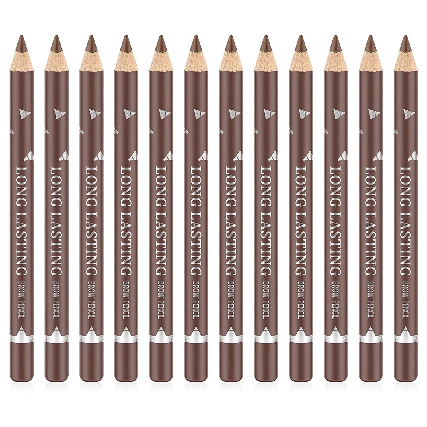 Go Ho 12 PCS Brown Eyebrow Eyeliner Pencils | Sweatproof, Long-lasting, Medium Brown - main product image