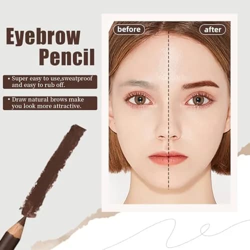 Go Ho 12 PCS Brown Eyebrow Eyeliner Pencils | Sweatproof, Long-lasting, Medium Brown thumbnail 5