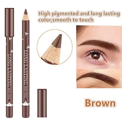 Go Ho 12 PCS Brown Eyebrow Eyeliner Pencils | Sweatproof, Long-lasting, Medium Brown thumbnail 2