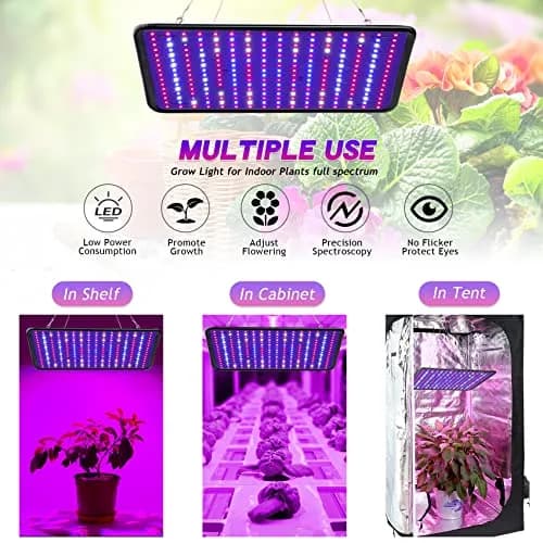 SERWING 200W LED Grow Light Full Spectrum, Plant Growing Lamp 25cm (9.8in) | 256 LEDs for Indoor Plants, Greenhouse, Grow Tent, Hydroponics thumbnail 5
