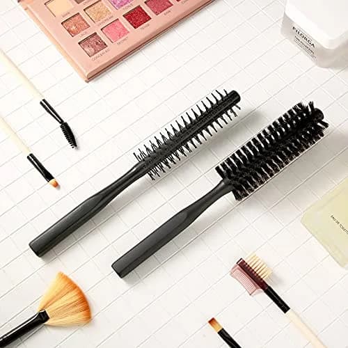 Geiserailie Black Round Hair Comb Set | 2-Piece Wooden Handle with Nylon & Boar Bristles | 21 cm (8.26 inches) thumbnail 7