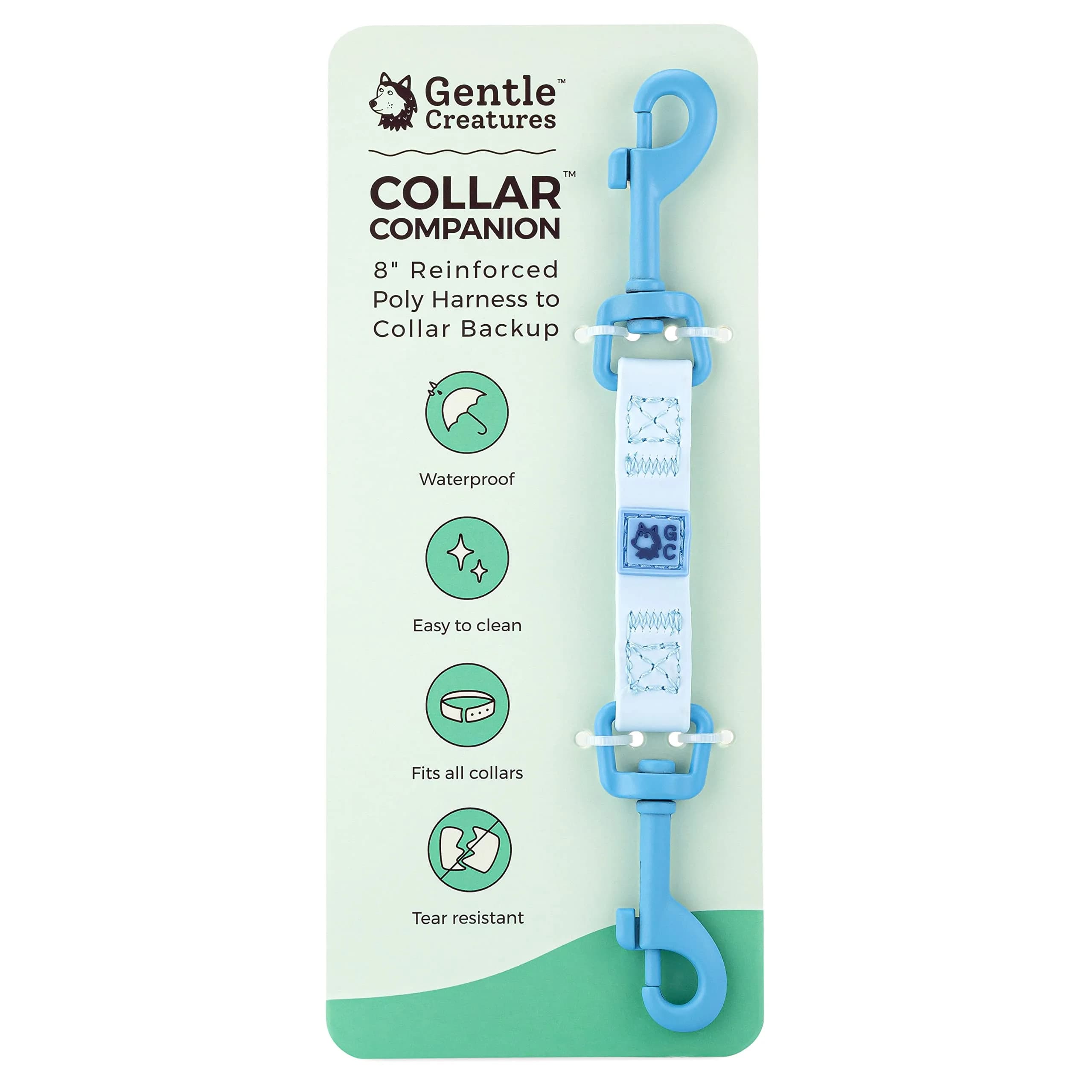Gentle Creatures Collar Companion Waterproof Dog Safety Backup Clip 18cm (7") | Secure Anti-Escape Backup Clip