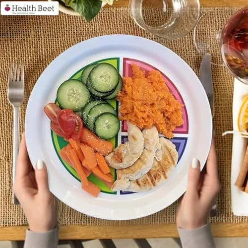 Health Beet Macro Diet Portion Control Plate 10 inch (25.4 cm) | Balanced Eating Plate for Veggies, Carbs & Protein thumbnail 6