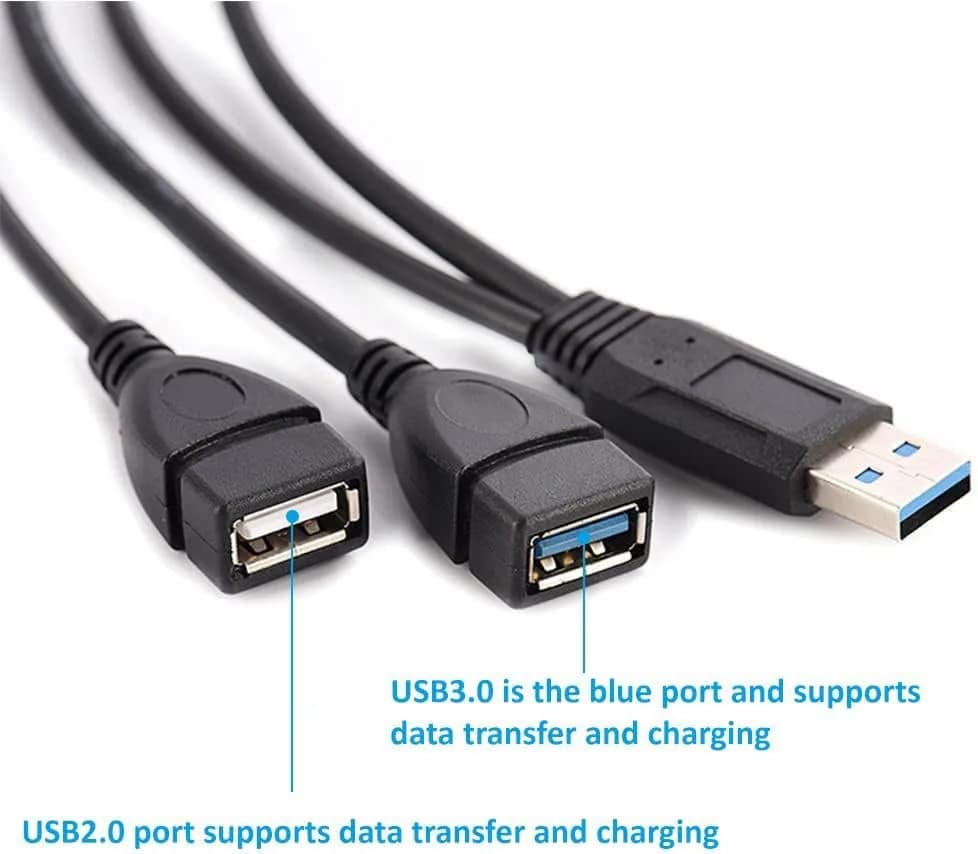 Eanetf Dual USB Splitter Cable 30cm (1ft) | USB 3.0 Female + USB 2.0 Female thumbnail 4