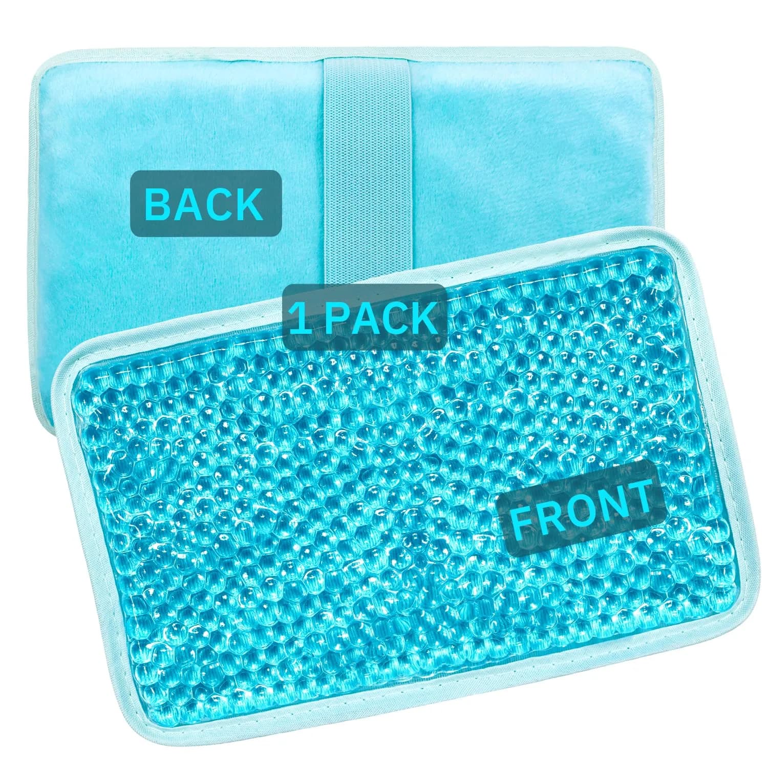ZNÖCUETÖD Gel Ice Pack with Strap - 2 Pack Reusable Hot Cold Pack, 173g (6.1 oz) Each | Fast Pain Relief for Injuries — Blue