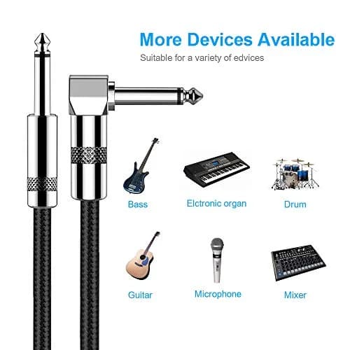 New Bee Guitar Cable 1.8m (6ft) Black | Low Noise High Fidelity Balanced XLR Cable thumbnail 2