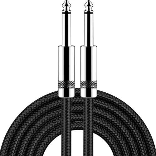 New Bee 6 ft Straight Black Electric Guitar Cable for Instruments - Low Noise, High Fidelity thumbnail 1