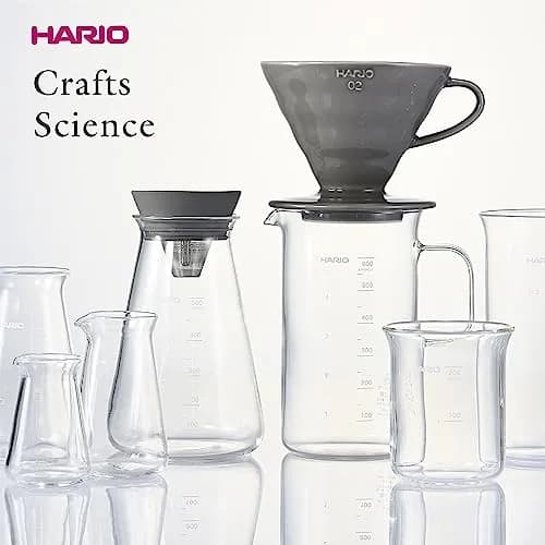 HARIO V60 Glass Coffee Server & Dripper Set 600ml (20.3 fl oz) | Handmade Arita-yaki Ceramic Dripper thumbnail 4
