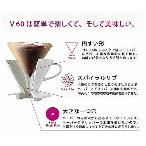 HARIO V60 Glass Coffee Server & Dripper Set 600ml (20.3 fl oz) | Handmade Arita-yaki Ceramic Dripper thumbnail 5