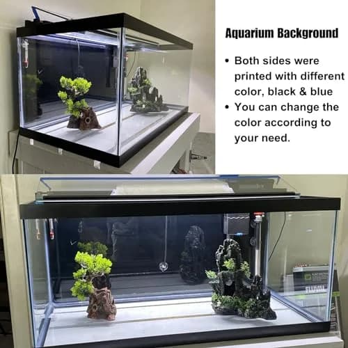 ELEBOX Aquarium Background Blue Black Fish Tank Background 20" x 48" | Double-Sided HD Aquarium Wallpaper thumbnail 5
