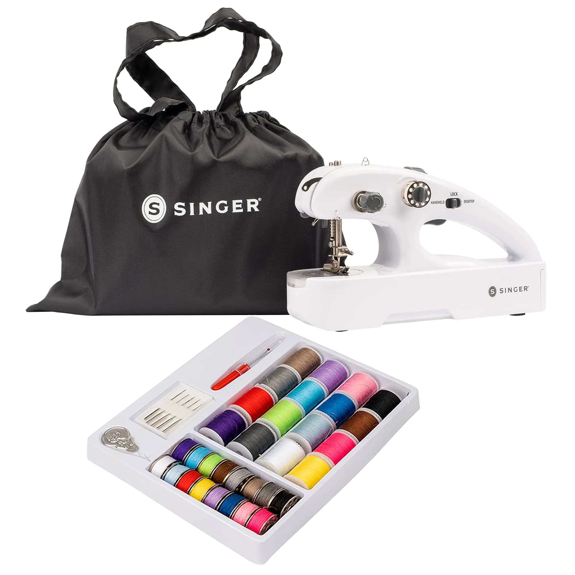 SINGER Stitch Quick+™ Portable Cordless Handheld Mending Machine Bundle | Compact, Battery-Powered Sewing Solution for On-the-Go Repairs - main product image