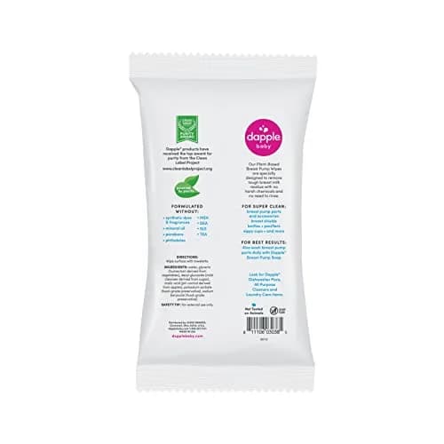 Dapple Baby Breast Pump Wipes - 75 Count (3 Packs of 25) | Hypoallergenic & Fragrance-Free thumbnail 2