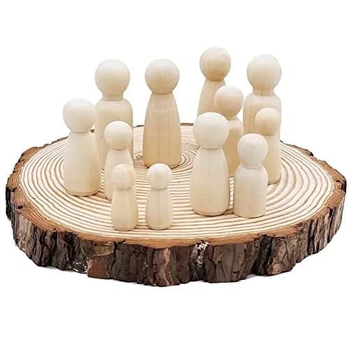 William Craft Natural Round Wood Slices 5 Pcs 7-8 Inch (18-20cm) | Rustic Unfinished Wood Circles for DIY Crafts thumbnail 3
