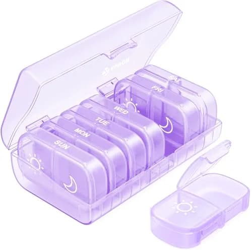 AUVON Weekly Pill Organizer 2 Times a Day, Large Pill Box 7 Day with 14 Compartments | Personal Pill Dispenser thumbnail 1