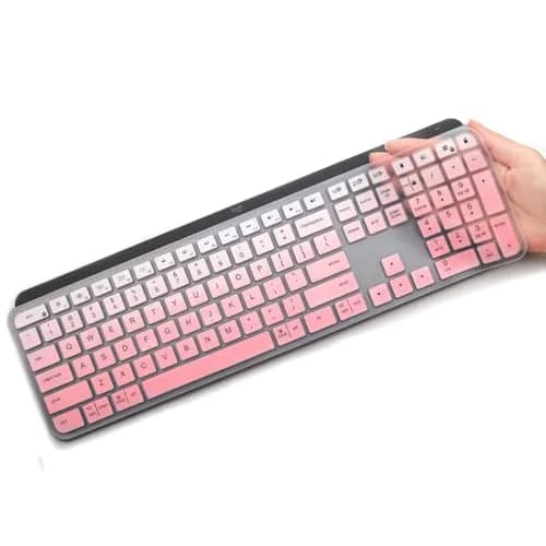 MUBUY-GOL GradualPink Silicone Keyboard Cover Skin for Logitech MX Keys S/Craft, US Layout | Protects from Spills & Dust thumbnail 1