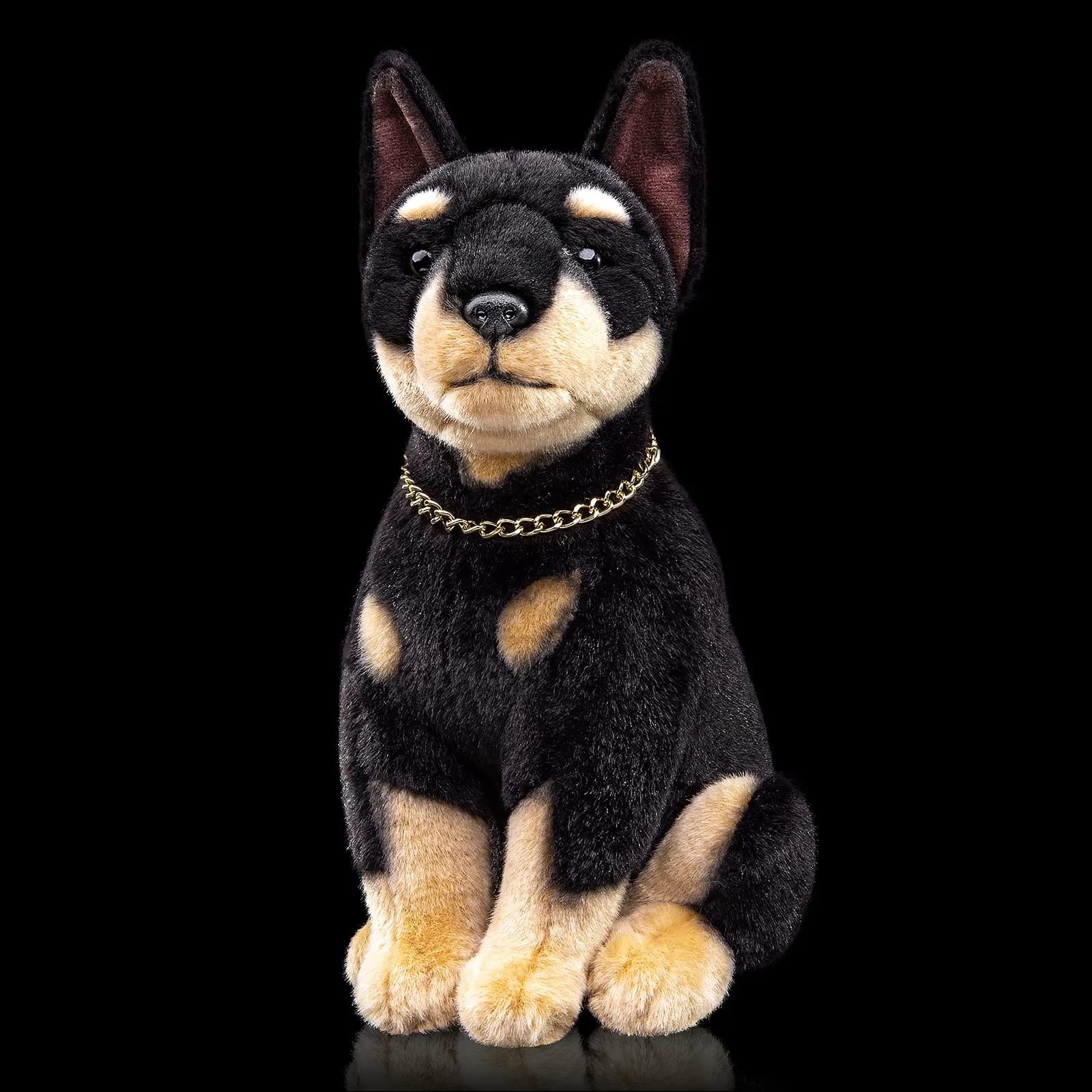 ZHONGXIN MADE Border Collie Realistic Plush Toy 25.4cm (10 inches) | ASTM-Tested Toy Figure — Doberman Dog