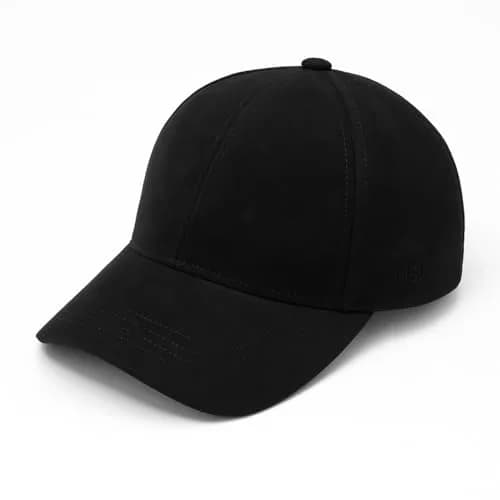 Mumcu's Leather Sheepskin Baseball Cap - Adjustable Snapback Hat (Suede Black) | Genuine Leather thumbnail 1