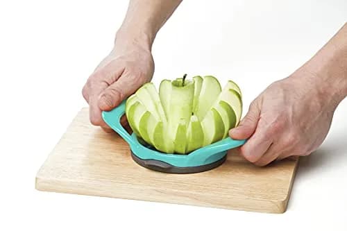 Progressive 16-Slice Thin Apple Slicer & Corer | Dishwasher Safe, Turquoise thumbnail 4