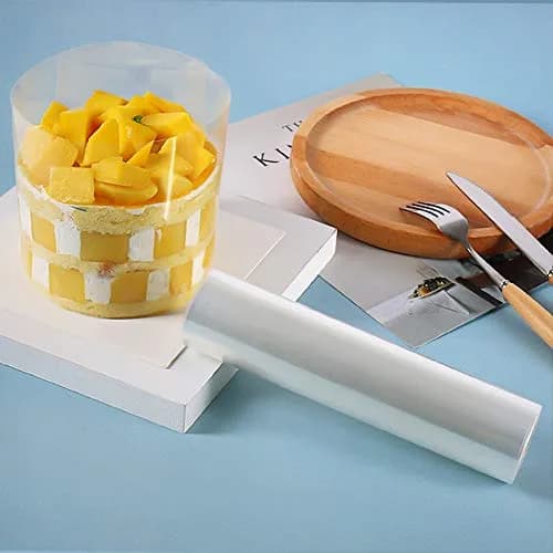 BYKITCHEN Clear Acetate Cake Collar Roll 20cm x 10m (8in x 32.8ft) | Food Grade PP for Mousse & Chocolate Shaping thumbnail 5