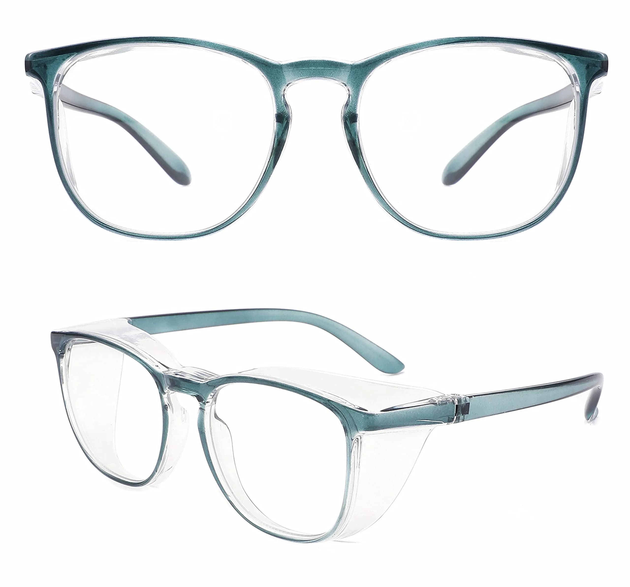 Alsenor Anti Fog Safety Glasses with Blue Light Blocking, UV Protection, and Anti-Scratch Lenses | Clear Round Frame — New-blue