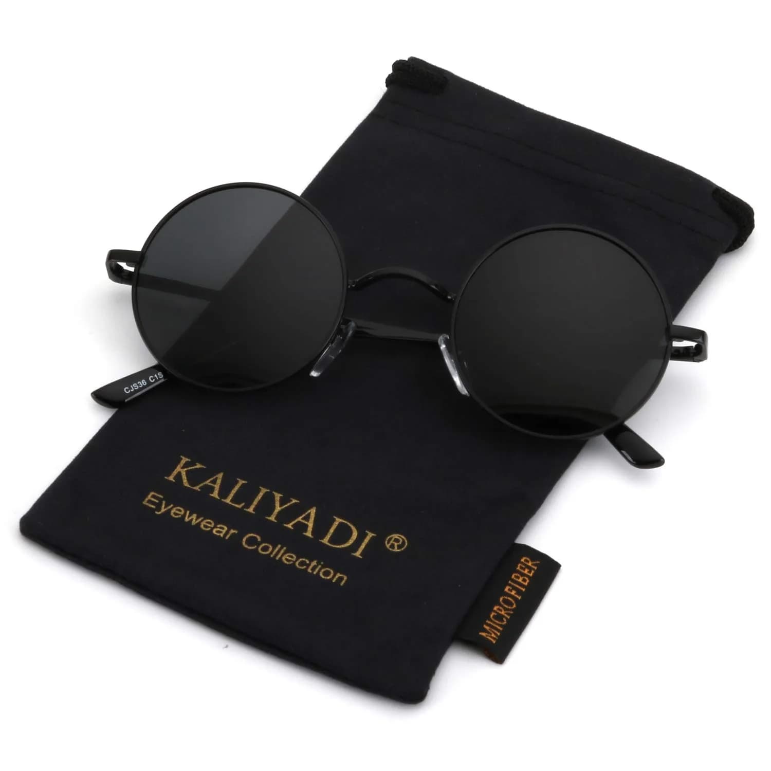 KALIYADI Round Polarized Sunglasses for Men Women | 47mm Lens Width (1.85 inches)