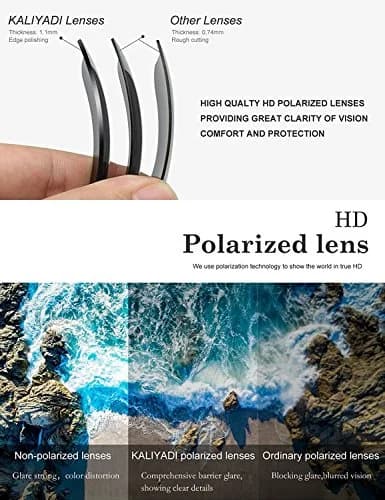 KALIYADI Round Polarized Sunglasses for Men Women | 47mm Lens Width (1.85 inches) thumbnail 4