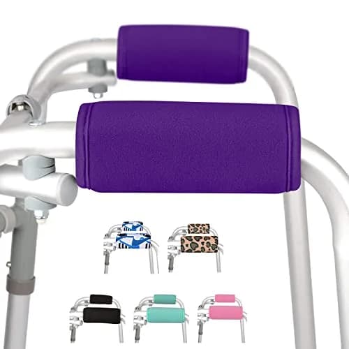 supregear Walker Grips (2 Pack) | Soft Padded Non-slip Handle Covers for Walkers, Rollators, Crutches, Wheelchairs, Purple thumbnail 1