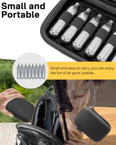 RAIACE CO2 Cartridges Storage Case Black | Holds 12pcs CO2 Cartridges, Protective Travel Bag thumbnail 5