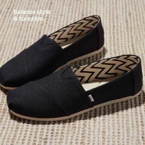 TOMS Women's Alpargata Classic Espadrille Black Recycled Canvas 23.6cm (US 6.5) | Comfortable Slip-On Flats for Everyday Wear thumbnail 6