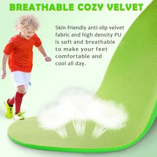Ailaka Kids Arch Support Shoe Insert - Plantar Fasciitis Insoles for Flat Feet & High Arch, 1-3 M US Little Kid, Green thumbnail 6