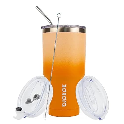 BJPKPK 890ml (30 oz) Insulated Tumbler with Lid and Straw | Double Wall Vacuum Stainless Steel Travel Mug thumbnail 2