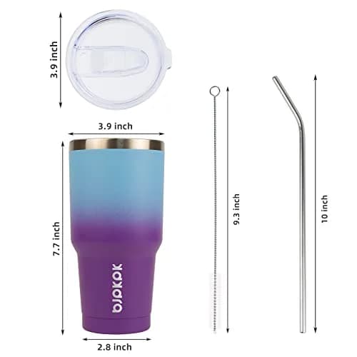 BJPKPK 30 oz (890 ml) Insulated Tumbler with Lid and Straw | Double Wall Vacuum Stainless Steel thumbnail 4