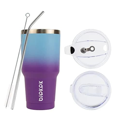 BJPKPK 30 oz (890 ml) Insulated Tumbler with Lid and Straw | Double Wall Vacuum Stainless Steel thumbnail 2
