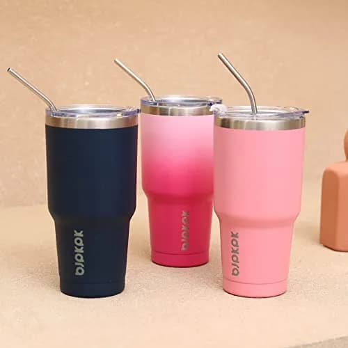 BJPKPK 30 oz Insulated Tumbler with Lid and Straw | Double Wall Vacuum, BPA Free, Leak Proof, Keeps Hot/Cold, Travel & Beach Ready, Car Holder Fit, Black thumbnail 5