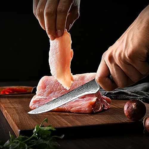 F FANTECK 5.5" Damascus Boning Knife | Japanese High Carbon Steel Fillet Knife with Sheath thumbnail 3