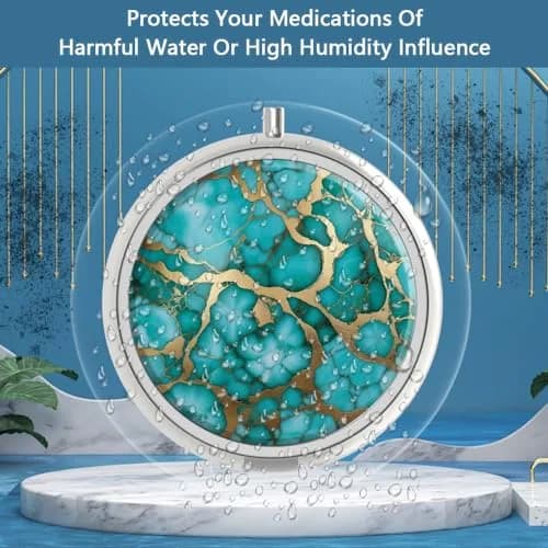 Hion Pill Box 3 Compartment Small Pill Organizer for Pocket or Purse | Elegant Metal & Plastic Design thumbnail 2