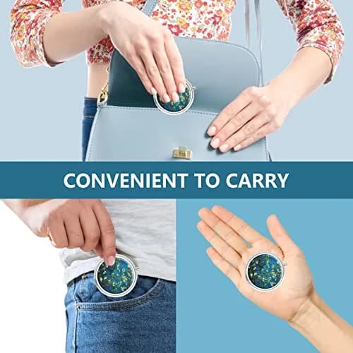 Hion 3 Compartment Pill Box Organizer 1.77" Diameter | Artistic Van Gogh Almond Blossom Pattern thumbnail 6