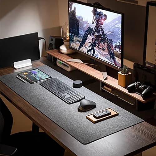 DAWNTREES Large Felt Desk Mat 101cm x 40cm (40''x16'') | Noise-Absorbing & Scratch-Resistant for Office & Home thumbnail 8