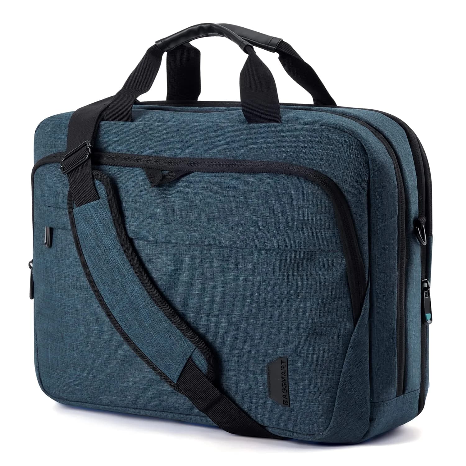 BAGSMART 17.3 Inch Expandable Laptop Bag Briefcase | Water-Resistant Business Travel Work Bag — Dark Blue-17.3 Inch