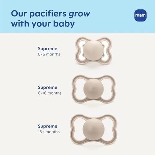 MAM Supreme Baby Pacifier 16+ Mths Premium Extra Thin Nipple 2 Pack | Supports Natural Oral Development thumbnail 6