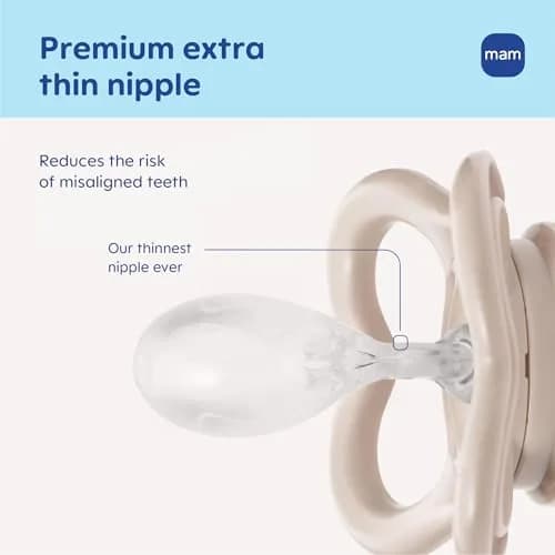 MAM Supreme Baby Pacifier 16+ Mths Premium Extra Thin Nipple 2 Pack | Supports Natural Oral Development thumbnail 2