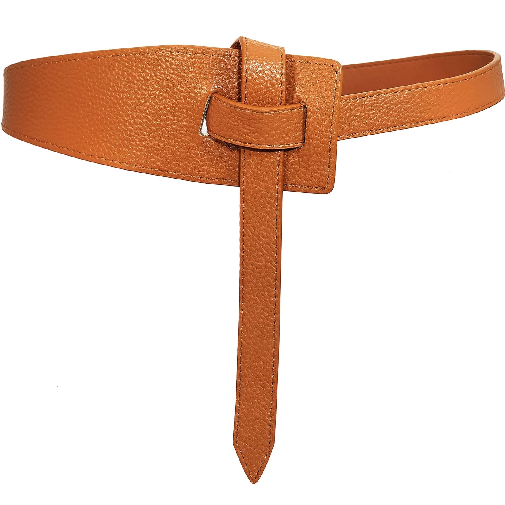 Glamorstar Women Leather Belts Vintage Irregular Waist Belt for Dresses Tie Knot Waistband Belt Brown 120CM/47.2IN | Adjustable Tie Closure — Brown